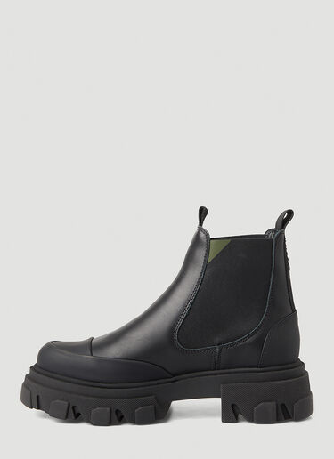 GANNI Leather Low Chelsea Boots Black gan0246120