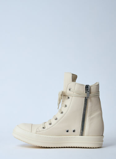 Rick Owens High-Top Leather Sneakers White ric0260011
