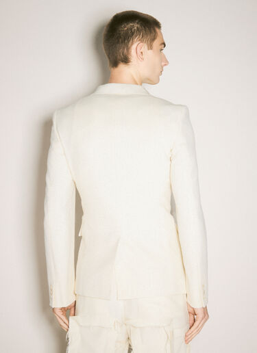 Comme des Garçons Homme Plus Single-Breasted Wool-Blend Blazer Cream hpl0158004