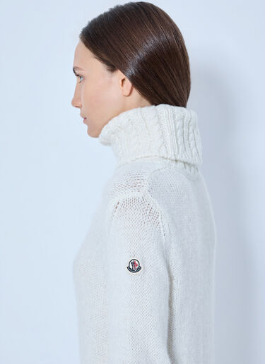 Moncler Turtleneck Knit Dress White mon0266044
