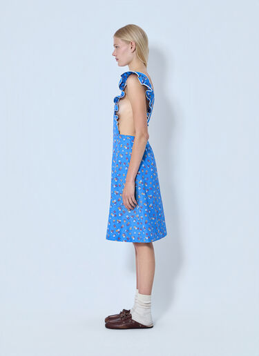 LN-CC® - Miu Miu: Poplin Pinafore Midi Dress - Blue Miu Miu Poplin Pinafore Midi Dress Blue miu0264100