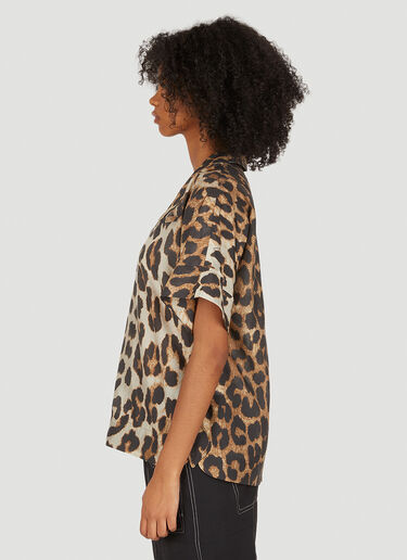 GANNI Leopard Print Top Brown gan0249038