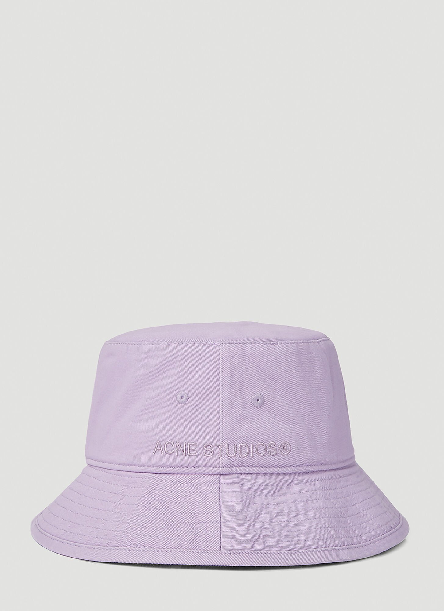 Acne Studios Embroidered Logo Bucket Hat In Lilac