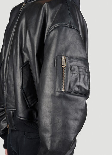 Balenciaga Hooded Oversized Bomber Jacket Black bal0153001