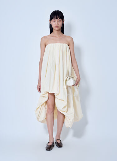 Jil Sander Strapless Draped Dress Beige jil0266020