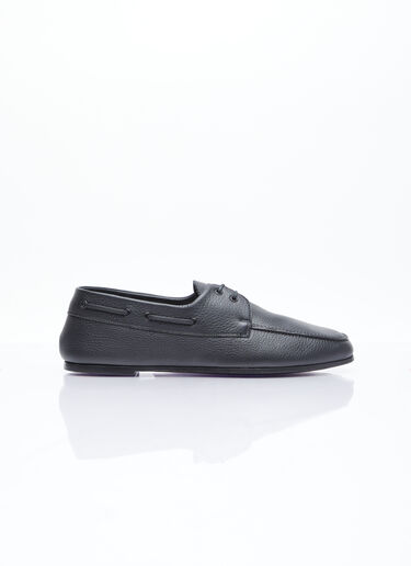 The Row Sailor Leather Loafers Black row0154017