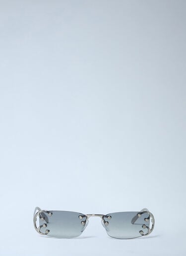 Rimless Sunglasses with Metal Accents Prada Rimless Sunglasses with Metal Accents Silver lpr0362008