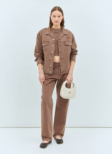 Miu Miu 가먼트 다이 데님 재킷 브라운 miu0259005