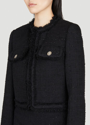 Versace Tweed Cardigan Jacket Black ver0255003