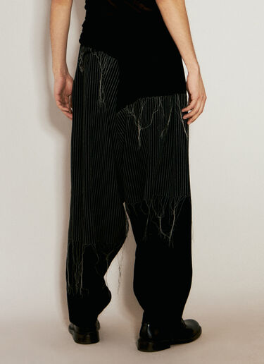Yohji Yamamoto Embroidery Draped Pants Black yoy0154007