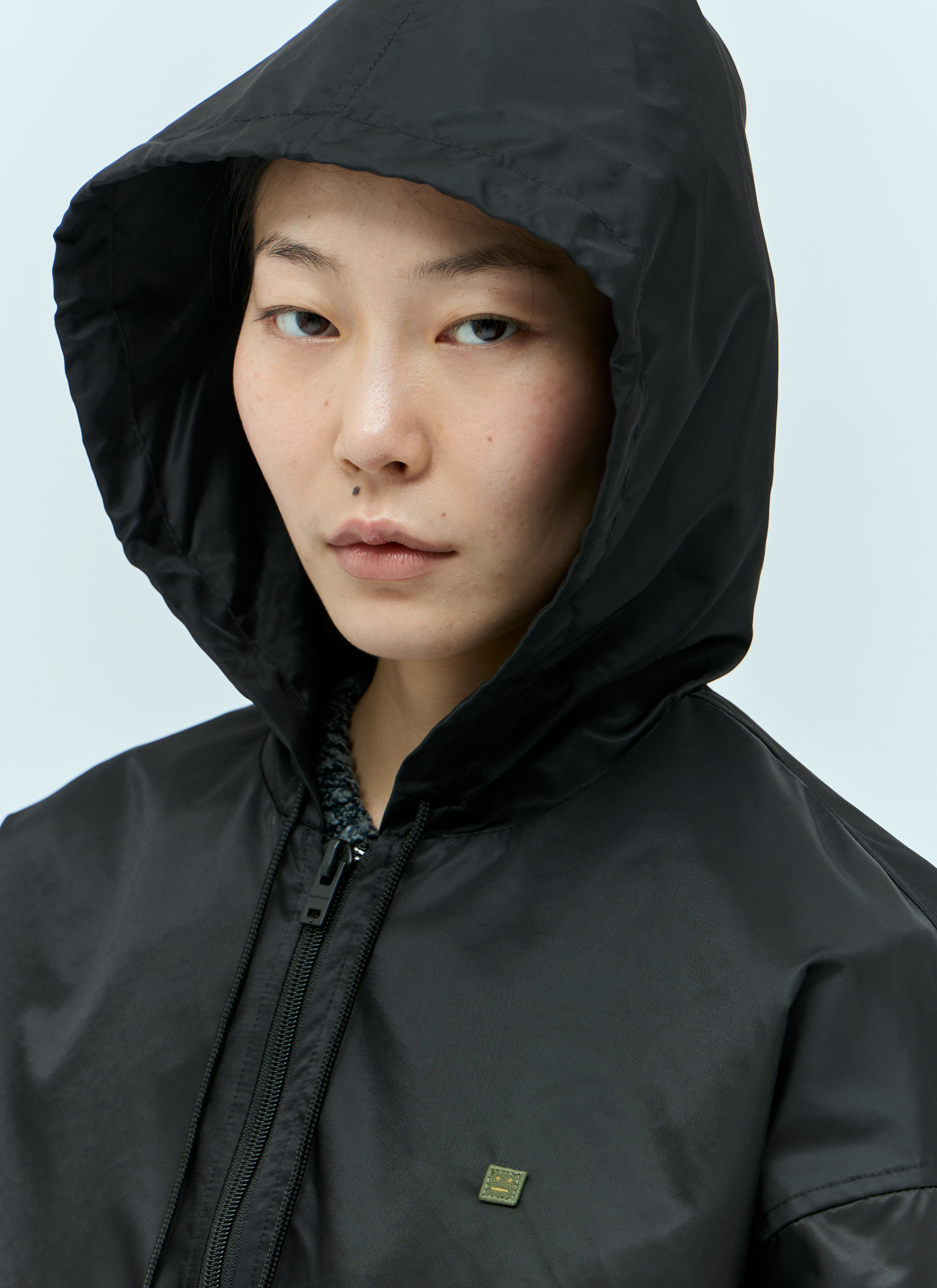 Acne Studios Micro Face Patch Rain Jacket in Black fur Damen LN CC