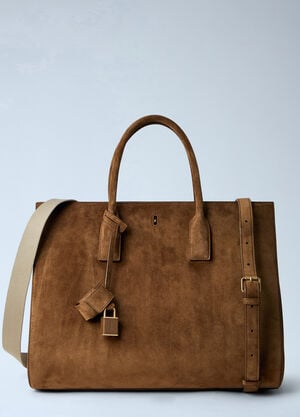 Saint Laurent Sac De Jour Suede Handbag Brown sla0263094