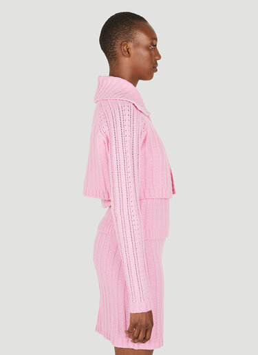 Blumarine Pointelle Knit Twin Set Pink blm0249010