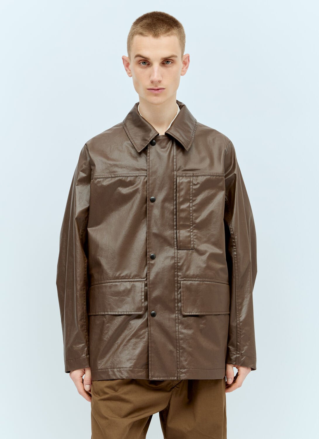 Shop Lemaire Rain Jacket In Brown