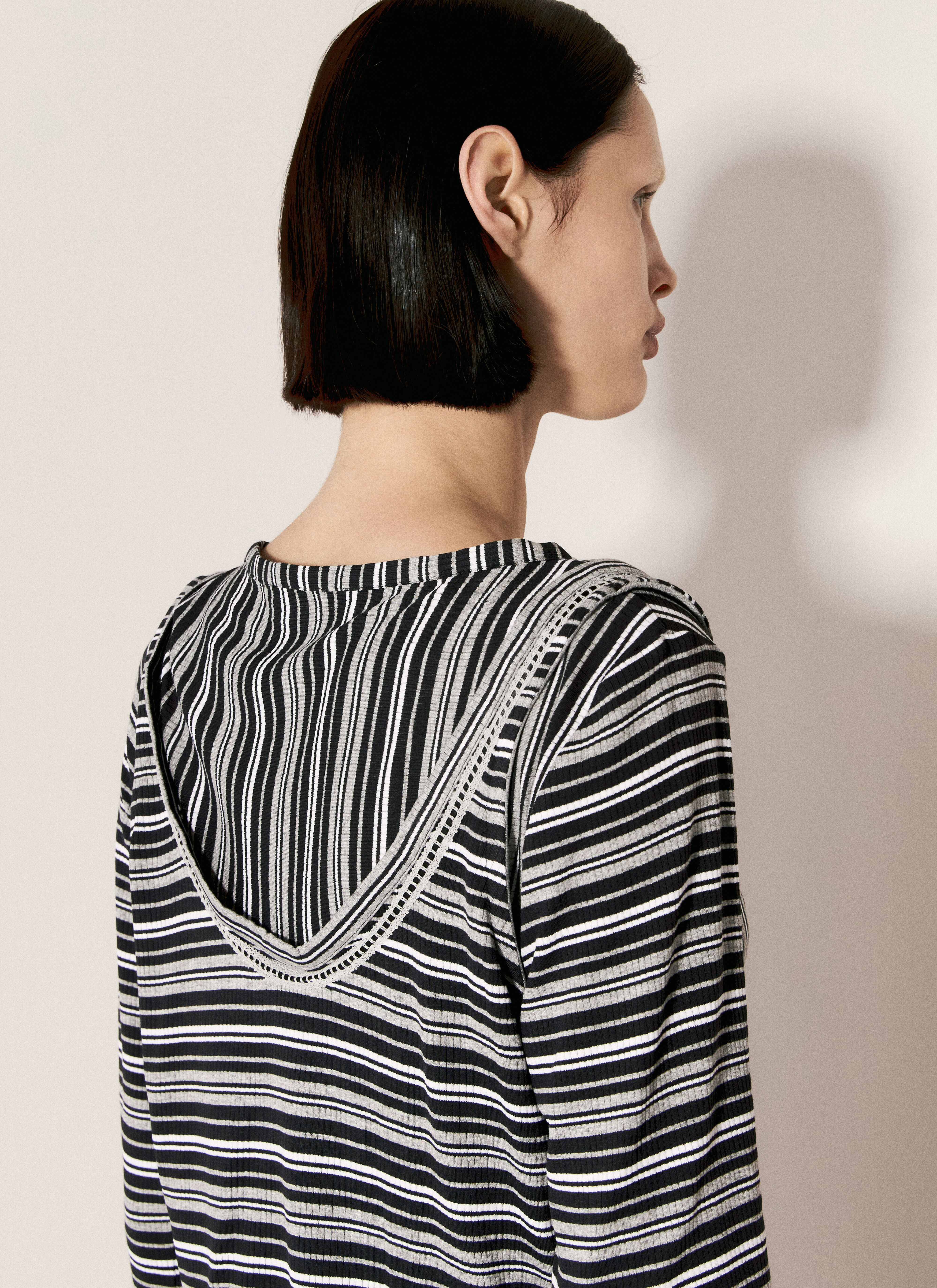Kiko Kostadinov Women's' Double Jersey Striped Top in Black | LN-CC®