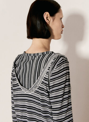 Kiko Kostadinov Double Jersey Striped Top Black kko0256008