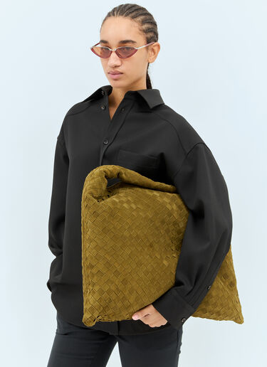 Bottega Veneta Large Hop Suede Shoulder Bag Green bov0258020