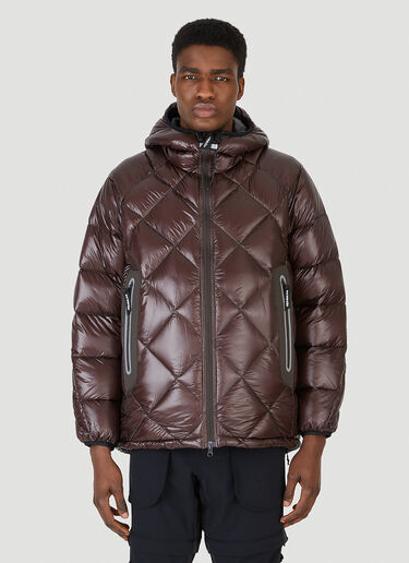 And Wander Diamond Stitch Quilted Down Jacket Brown anw0146013
