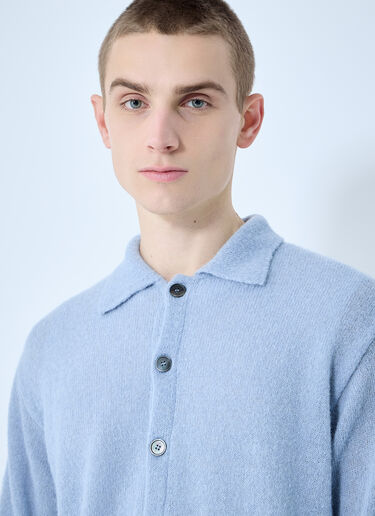 Our Legacy Evening Polo Cardigan Blue our0160010