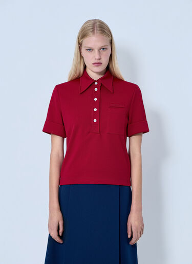 Miu Miu Jersey Polo Shirt Red miu0264106