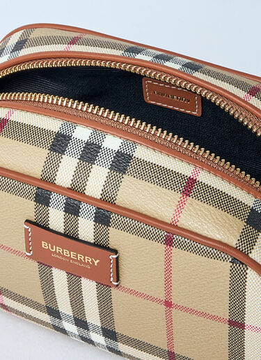 Burberry Small Check Travel Pouch Beige bur0259024