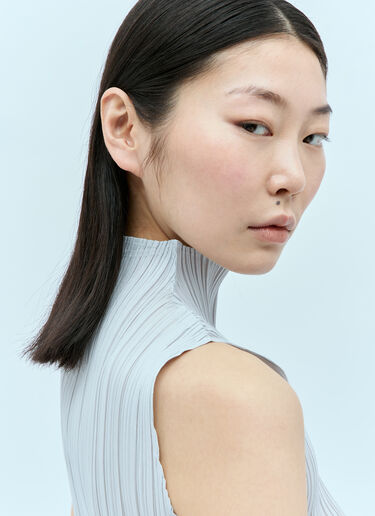 Pleats Please Issey Miyake 하이넥 플리츠 탑 그레이 plp0254008