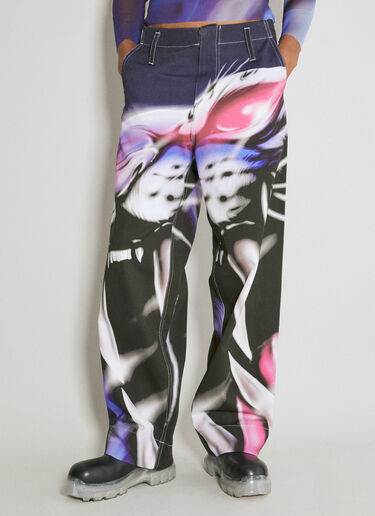 Wide Leg Graphic Pants Gerrit Jacob Wide Leg Graphic Pants Navy gjb0154003
