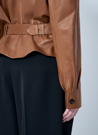 Saint Laurent Saharienne Short Leather Jacket Beige sla0259013