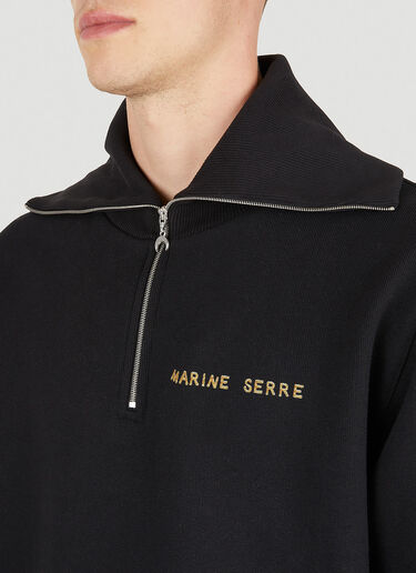 Marine Serre Ornament Half Zip Sweater Black mrs0152008