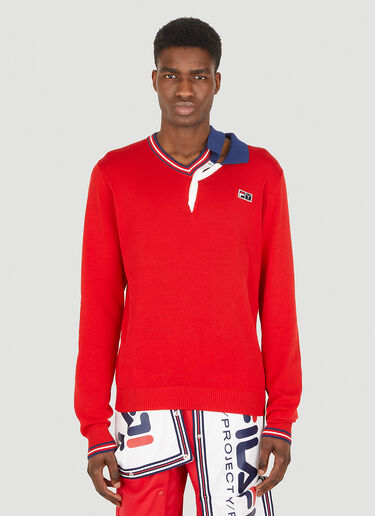 Y/Project x FILA Double Collar Sweater Red ypf0348003