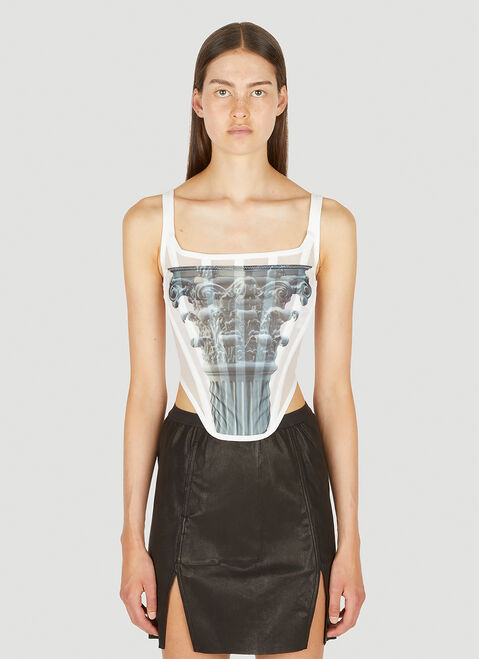 Dion Lee Column Corset Top Grey dle0349006