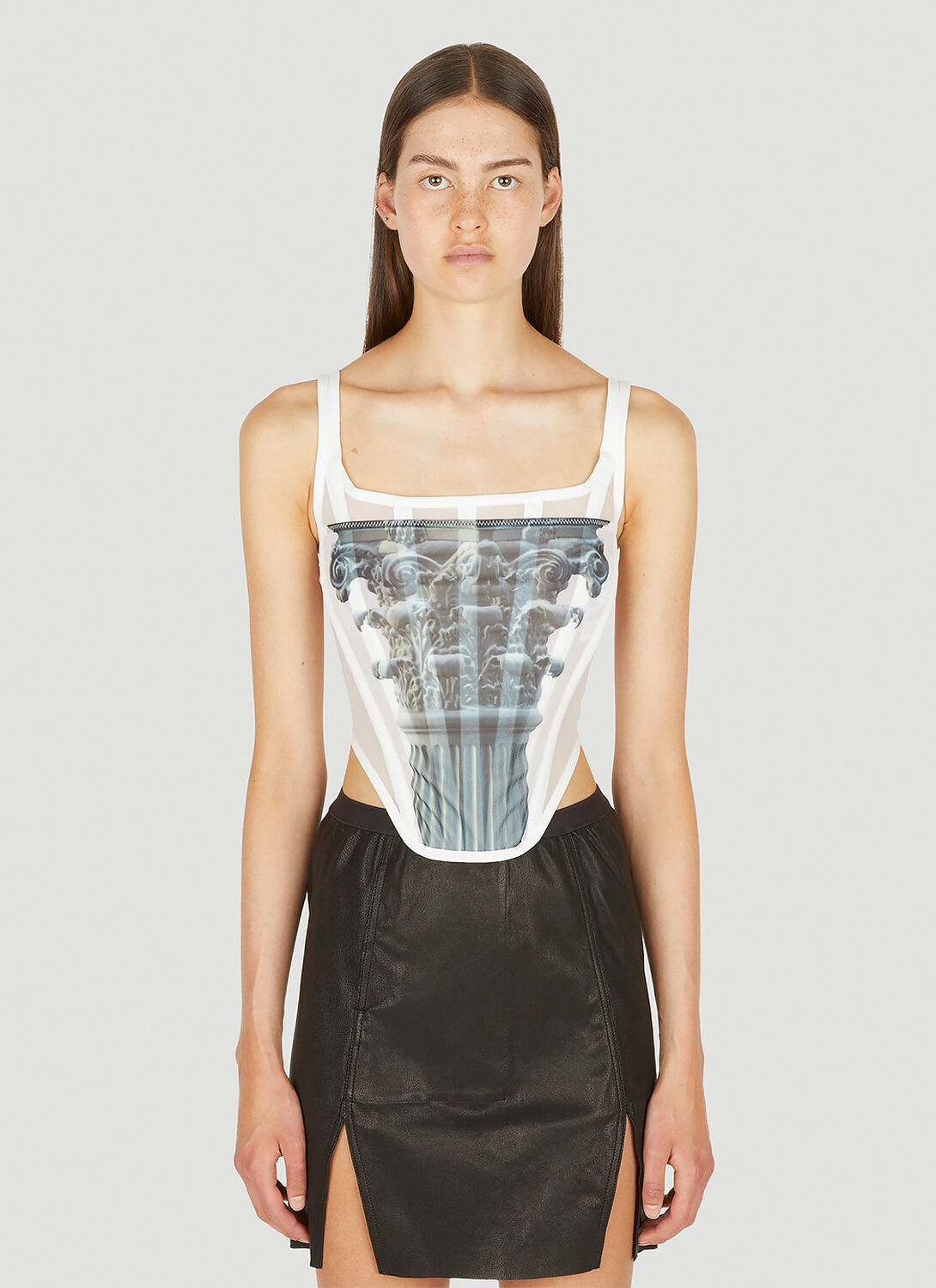 Shop Dion Lee Column Corset Top In White