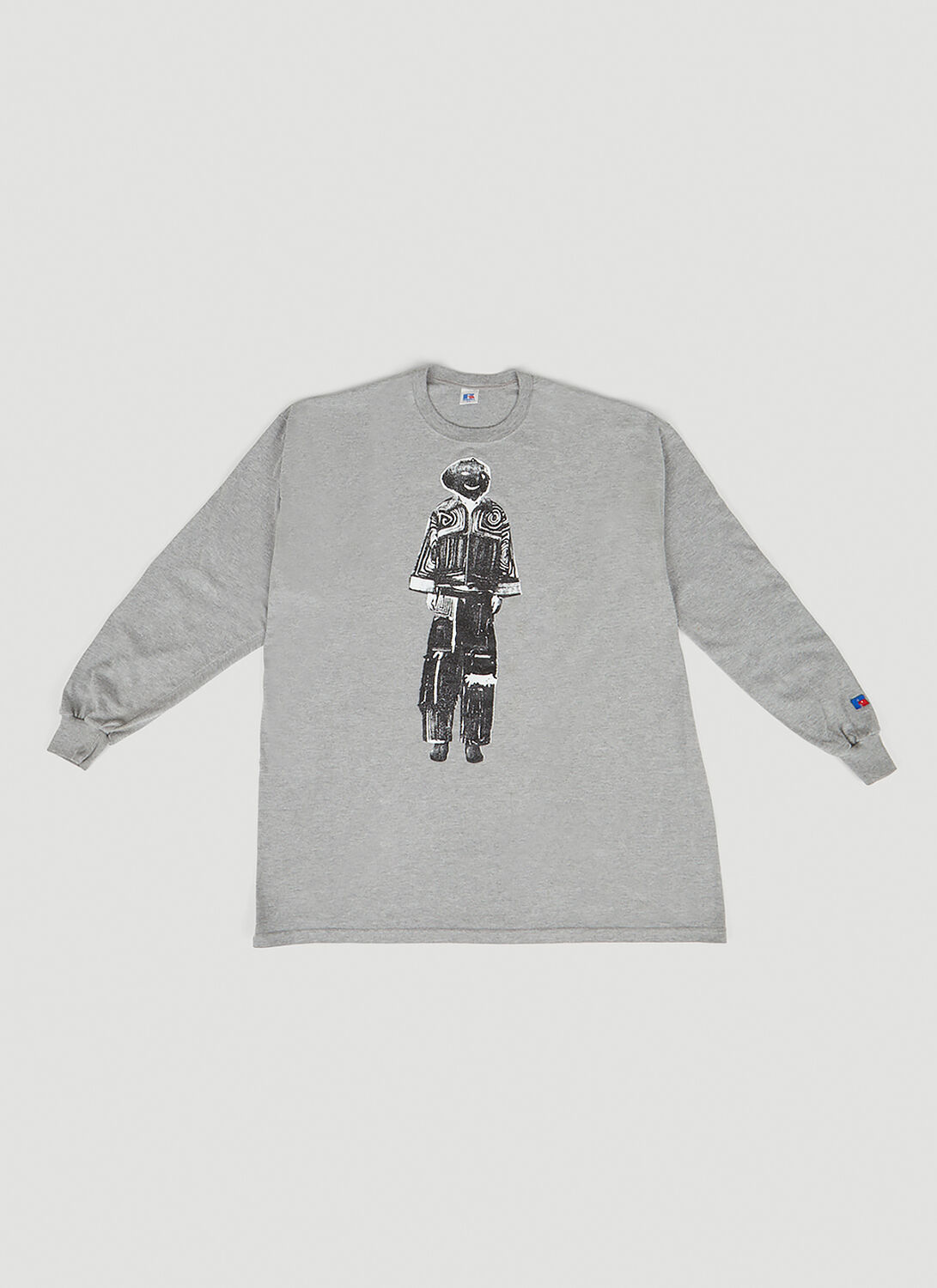 Drx Farmaxy For Ln-cc Graphic Print Long Sleeve T-shirt In Grey