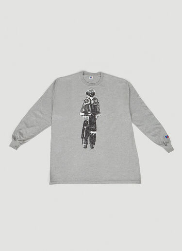 DRx FARMAxY FOR LN-CC グラフィックプリント ロングスリーブTシャツ グレー drx0349008
