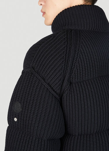 6 Moncler 1017 ALYX SM Ribbed Knit Puffer Jacket Black mal0151012