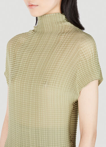 Issey Miyake Wooly 褶裥上衣 绿色 ism0251005
