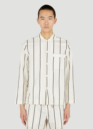 Tekla Striped Classic Pyjama Shirt White tek0351022