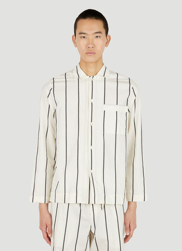 Tekla Striped Classic Pyjama Shirt White tek0351022