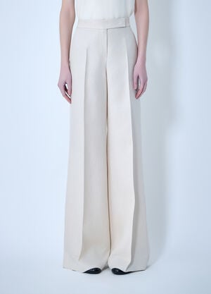 Max Mara Badesse Tailored Linen Pants Beige max0264002