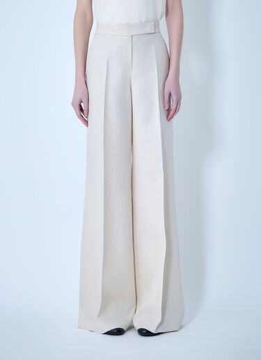 Max Mara Badesse Tailored Linen Pants Beige max0264002