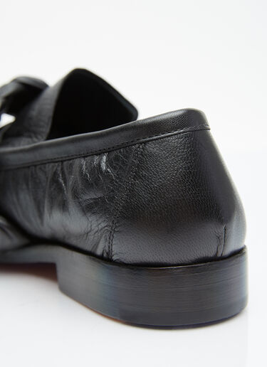 Knotted Leather Loafers Bottega Veneta Knotted Leather Loafers Black bov0255022