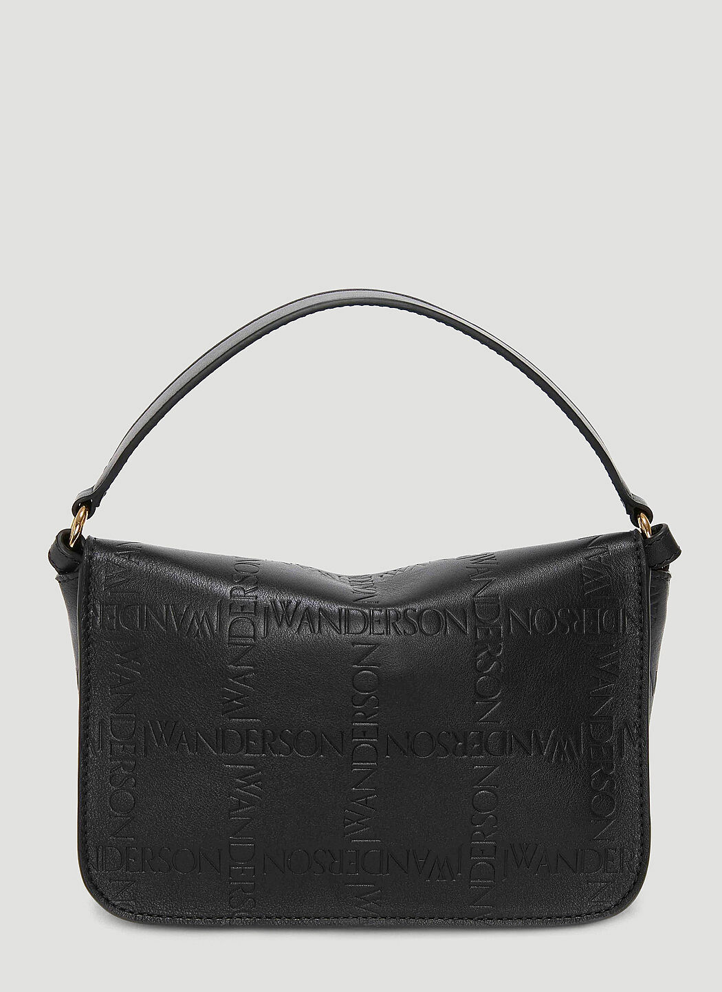 JW Anderson Embossed Anchor Midi Shoulder Bag in Black LN CC