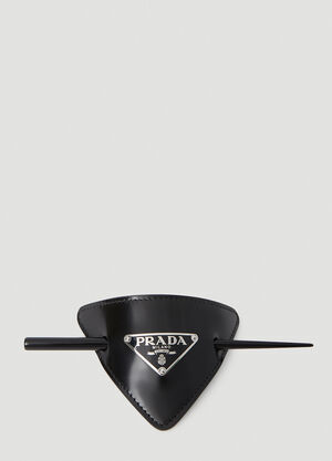 Prada Logo Plaque Hair Accessory Black pra0252048