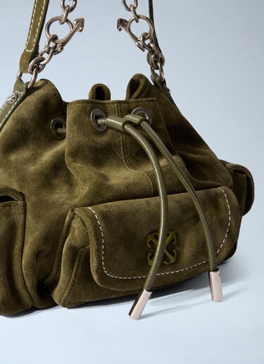 Off-White Dumbo.B Suede Bucket Bag Green ofw0262074