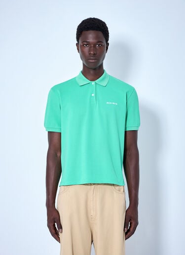 LN-CC® - Miu Miu: Cotton Piqué Polo Shirt - Green Miu Miu Cotton Piqué Polo Shirt Green miu0165005