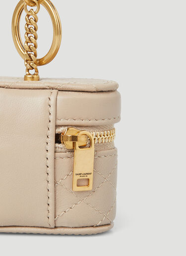 Quilted Logo Plaque Airpods Holder Saint Laurent Quilted Logo Plaque Airpods Holder Beige sla0249202