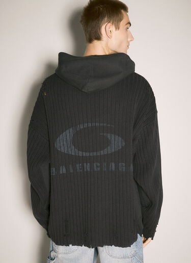 Balenciaga Patched Hooded Sweatshirt Black bal0158007