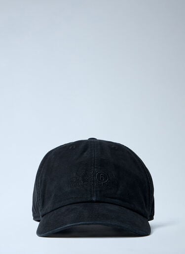 MM6 Maison Margiela Logo Motif Baseball Cap Black mmm0163021