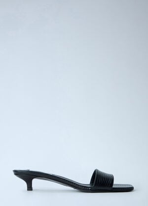 Toteme Slim Lizard-Embossed Bandeau Sandals Black tot0265022