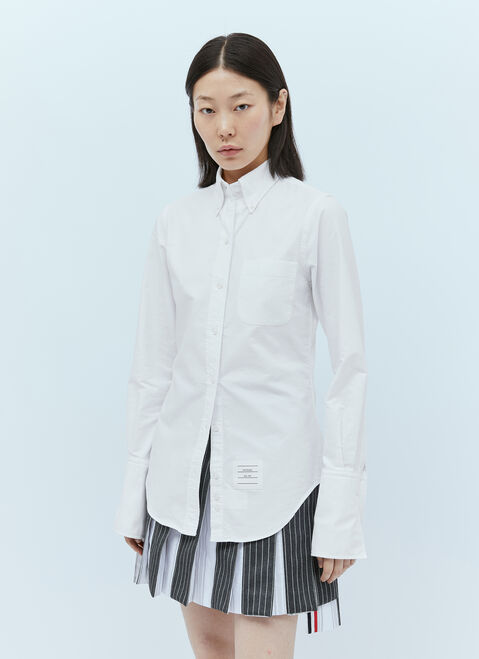 Thom Browne Button-Down Oxford Shirt White thb0253021